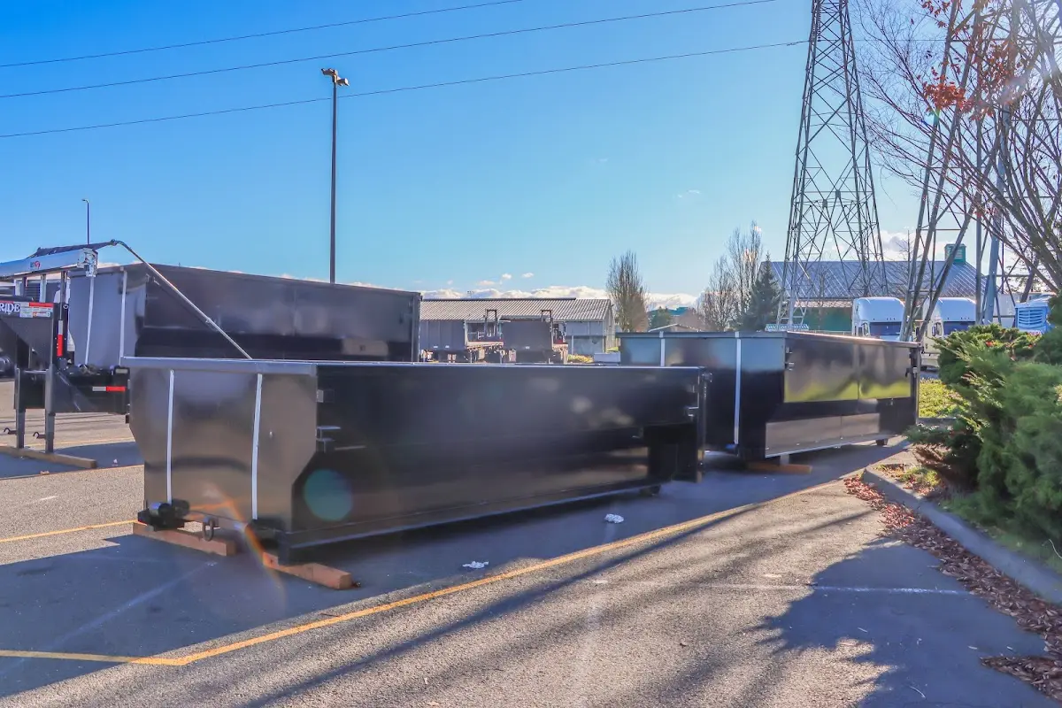 Roll-off dumpster ready for waste disposal at job site for Estate Cleanout Dumpster Rental in Norfolk